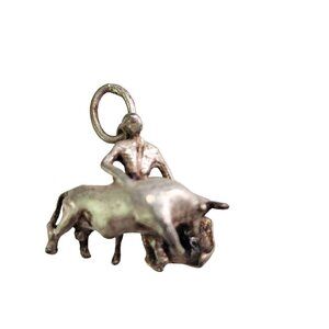 Vintage Sterling Silver Bullfighter Charm Majorica